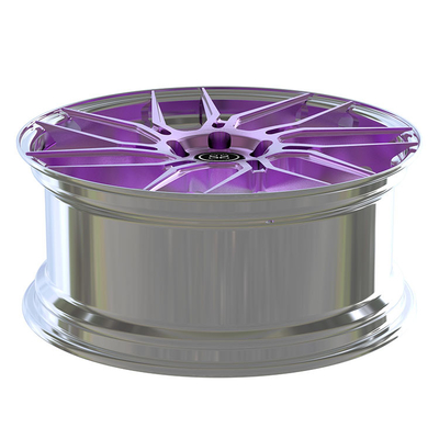 L'alliage d'aluminium de roues de PC de Violet Disc Forged 2 borde 19 20 21 pouces de baril poli