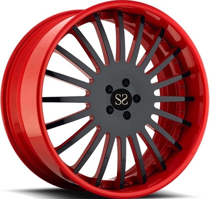 21x9 3PC a forgé des roues borde le visage noir de baril rouge pour Lamborghini Aventador