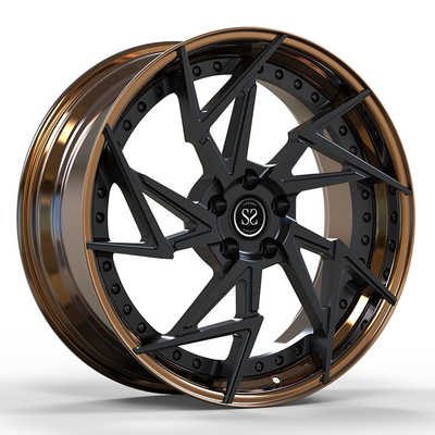 Le disque noir en bronze que 2 morceaux ont forgé des roues a chancelé 19 ajustement de 21 pouces à Lamborghini