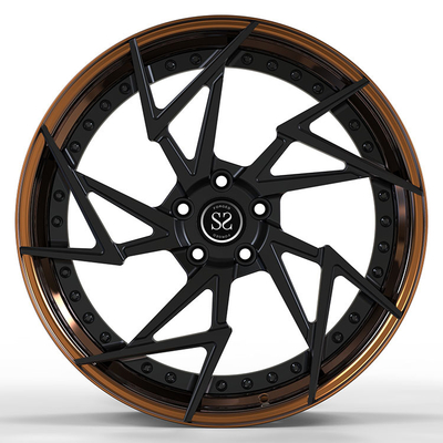 Le disque noir en bronze que 2 morceaux ont forgé des roues a chancelé 19 ajustement de 21 pouces à Lamborghini