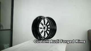 Jantes forgées Audi Custom 1-PC noir brillant + face de coupe diamant