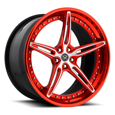 Les 3 morceaux rouge adapté aux besoins du client ont forgé des roues pour Ferrari 22&quot; des jantes de voiture d'alliage