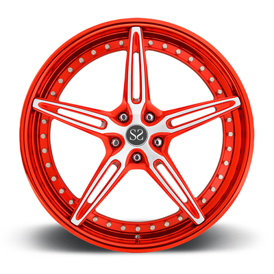 Les 3 morceaux rouge adapté aux besoins du client ont forgé des roues pour Ferrari 22&quot; des jantes de voiture d'alliage