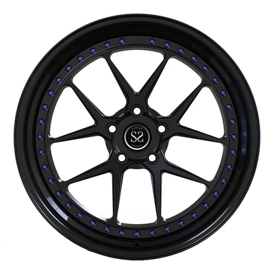 Matte Black 2 morceaux a forgé des roues que les disques de 19inch annotent les lèvres noires pour des jantes de Toyota Supra