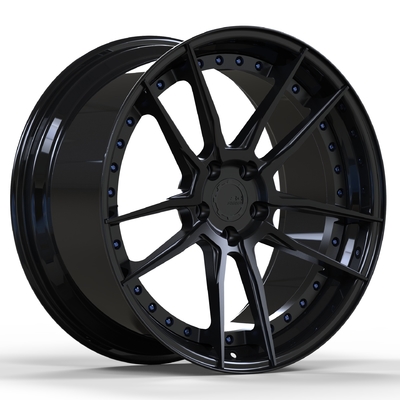 Le noir fait sur commande de satin 2 morceaux a forgé les roues 18 19 20 21 22