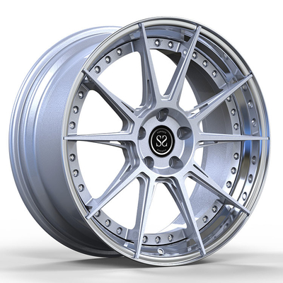 21 22 avancent l'alliage petit à petit 2-PC d'aluminium forgé borde Matt Silver For Alfa Romeo Giulia
