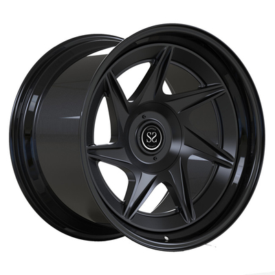 le PC 19inch 2 a forgé la lèvre de rotation de Matte Black Disc Gloss Black de roues pour Porsche de luxe