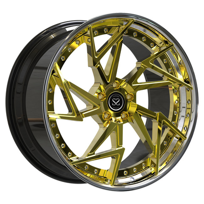 les roues de jantes de 2 morceaux de 19x8.5 19x11 ont chancelé l'or poli forgé Audi R8