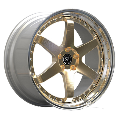 le luxe 19inch 2 morceaux a forgé des roues le disque que léger d'or a poli des lèvres pour Audi S3