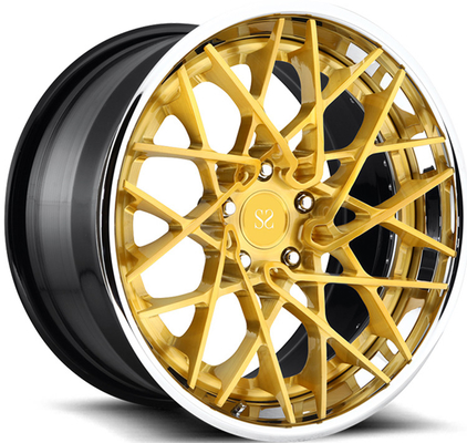 F12 Berlinetta 3PC a forgé le visage d'or de la lèvre poli par jantes 21x9.5 22x12.5 d'alliage d'aluminium