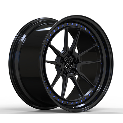 Les lèvres de noir de lustre 2 morceaux ont forgé des roues pour des jantes de visage de satin de Volkswagen T6 20inch