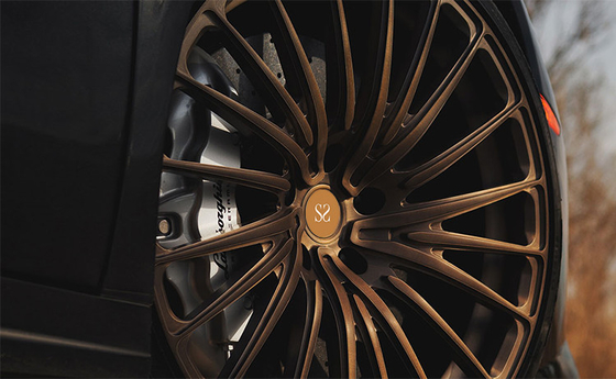 Rais de brosse d'or 	2 morceaux ont forgé des roues pour polonais de rotation de Mercedes Benz Glc 20inch fait un pas