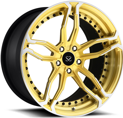 le lustre du noir 20inch 2 morceaux a forgé les jantes de rotation de Matte Wheels For Porsche Cayman