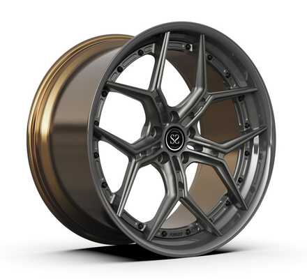 2 morceaux 5X112 ont forgé le métal balayé de centre de roues ont poli BMW en bronze X6 M Rims 20 pouces