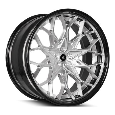 19 pouces 2 morceaux ont forgé des roues d'alliage d'aluminium annotent le disque balayé clair de lèvre noire