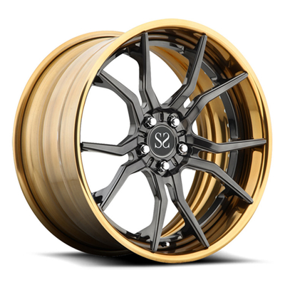 5x112 5x120 5x130 2 pièces Jantes dorées alliage forgé noir 18 19 Pour Porsche BMW Audi Benz