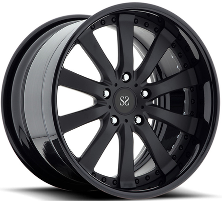 20 21 22 pouces Ferrari 2 pièces roues forgées Noir Pcd 5x112 5 trous