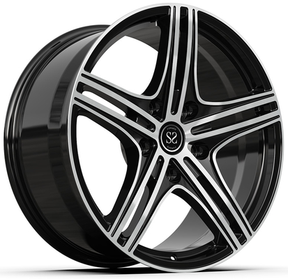 SLS AMG 1 pièce roues forgé personnalisé Brillant noir Polie face 20x10.5 et 21x12