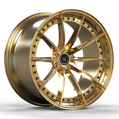 5x112 Jantes pour Audi RS8 Noir Brillant 2 PC Jantes en alliage d'aluminium forgé Staggered 19 et 20 pouces