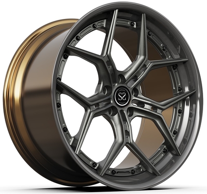 Jantes 20x9 ET35/20x10 ET40/5x112/66.6 Disque Gris et Canon Bronze Satiné 2-PIÈCES Jantes de Luxe pour Voitures Universelles