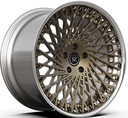 Jantes 2 pièces 21x9.5ET30/22x12.5ET51/5x114.3/67.1 Bronze Poli Pour Ferrari F12 ET -76-90mm/Standard America VIA/JWL
