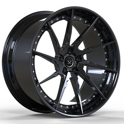 Noir brillant 22x9.5 et 22x10 roues forgées à 2 pièces pour 22x9.5ET20/22x10ET28 5x112/66.6