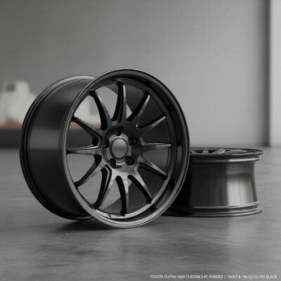 Roues forgées en noir brillant en 2 pièces en alliage d'aluminium PCD 6061 T6 personnalisé pour Toyota Supra 1994