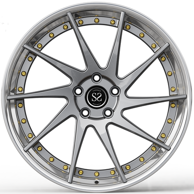 Staggered 21 and 22 inches Grey+Polished Custom 2 Piece Forged Wheels for BMW X5 M F95