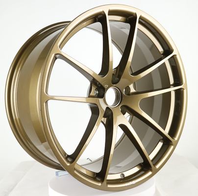 jante forgée en un seul morceau en bronze de roue de 19 pouces pour la voiture de course Porsche 991 5x130