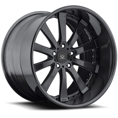 L'alliage adapté aux besoins du client par noir de lustre borde 22 pour Land Rover 2-Piece a forgé les jantes 5x120 5x108