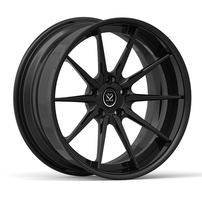 Porsche 997 20 X 10 2 pièces Jantes en alliage d'aluminium forgé noir brillant concaves 5x130