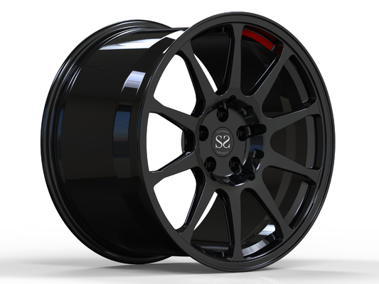 Le noir de lustre d'Audi R8 2 morceaux de rai rouge a forgé pouces en aluminium de roues 18-22