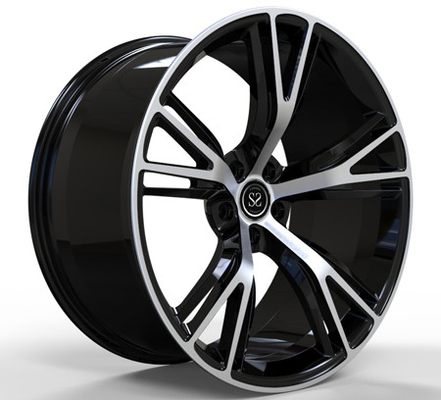 l'alliage d'aluminium d'une seule pièce de 22x9 22x11 a forgé la roue de visage usinée noire de lustre pour des jantes de voiture de BMW M6