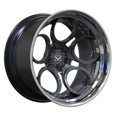 350z a poli puisque noir profond concave profond de satin de plat de roue forgé par alliage