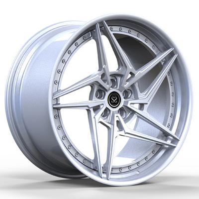 L'alliage d'aluminium 2-Piece a forgé des roues borde les roues de voiture multi du rai GTB de centre argenté hyper