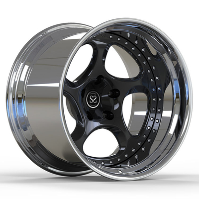 Pour GT4 2-PC a forgé des jantes d'alliage d'aluminium a chancelé 19 roues à disque polonaises de noir de lustre de baril de 20 pouces