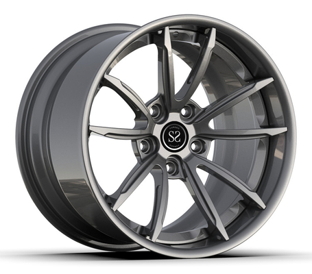 L'alliage forgé roule le gris 18x9 18x12 18inch de lustre de 2 morceaux a chancelé 996 jantes de Turbo