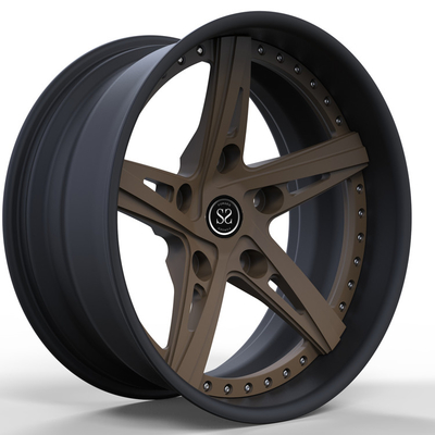 centre en bronze Matte Black Face Forged Rims 20x9 de 2 morceaux roues directionnelles de défenseur d'alliage de 20 pouces