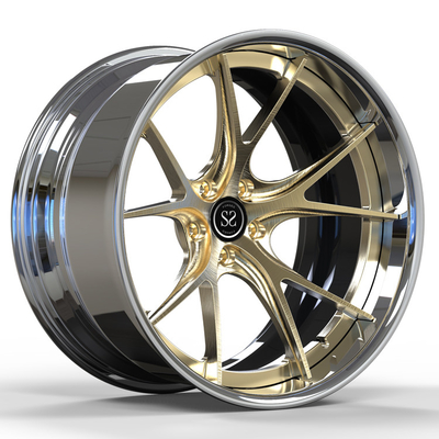 20inch 20x11 a poli l'alliage que 2 morceaux ont forgé les jantes balayées de voiture des roues S5 d'or