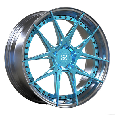 Pour le PC de VW T5 2 forgé le centre a balayé les roues bleues que 21inch a poli des jantes de voiture d'alliage