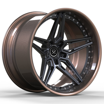 Le gris en bronze des roues de 2 morceaux pour Camaro a chancelé des jantes de voiture de l'alliage 19inch